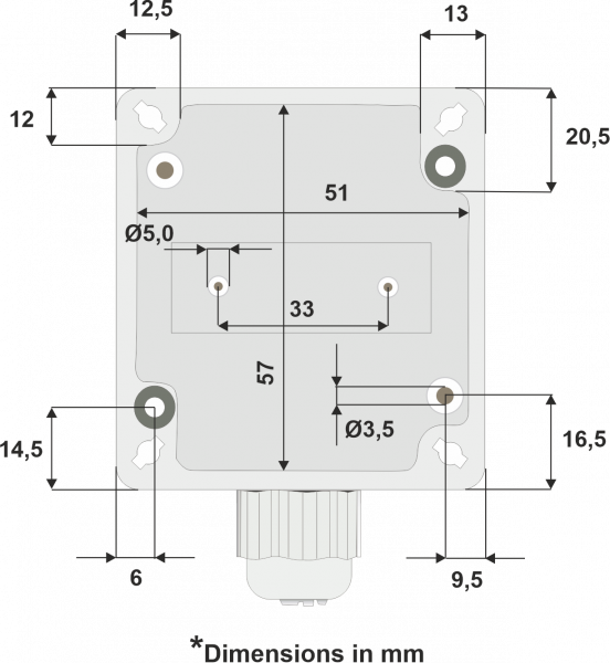 Internal dimensions of the housing