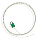 Thermoelement Typ K mit Messperle, GLGL-Leitung und grünem Miniaturstecker
